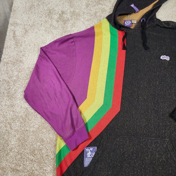 Lrg Lifted‎ Research Group 2XL Hoodie Colorblock Pullover Rainbow Purple - Picture 7 of 15
